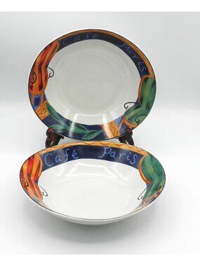 Cafe Paris Furio by Sango 9.5 Inch Vegetable Bowl Set of 2 Pattern Code: SANCAPA